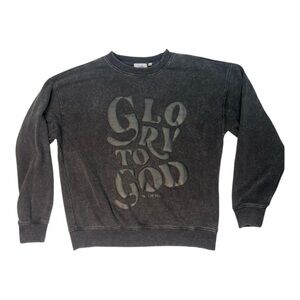 Sz large Glory Truly Madly Deeply Charcoal Crewneck Sweater